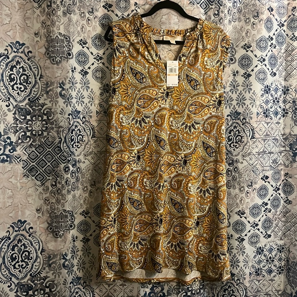 Women’s 2X Michael Kors Marigold print sleeveless dress